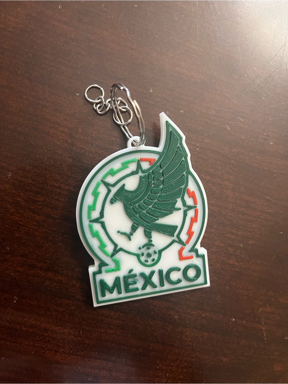 Mexico Soccer Keychain with Green Eagle Emblem